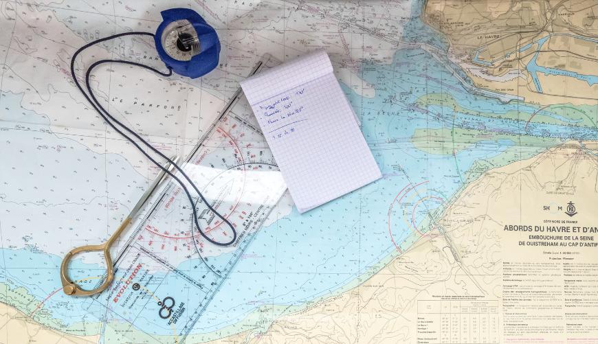 Carte de navigation lors d'une formation d'équipier